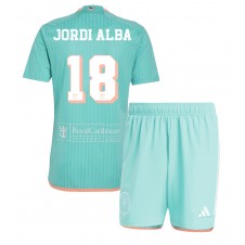 Inter Miami Jordi Alba #18 Tredjeställ Barn 2024-25 Korta ärmar (+ Korta byxor)